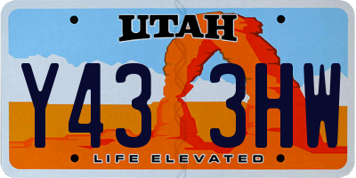 UT license plate Y433HW