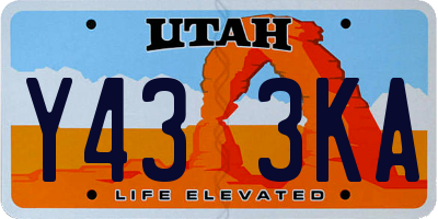 UT license plate Y433KA
