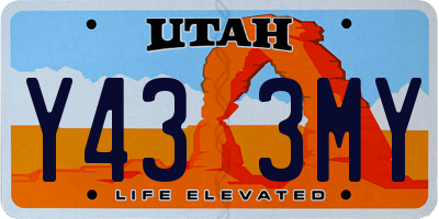UT license plate Y433MY
