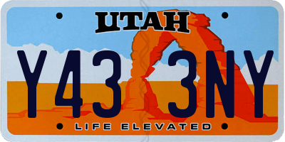 UT license plate Y433NY