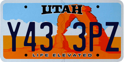 UT license plate Y433PZ