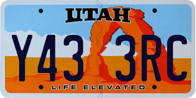 UT license plate Y433RC