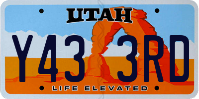 UT license plate Y433RD