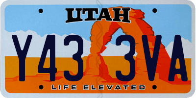 UT license plate Y433VA