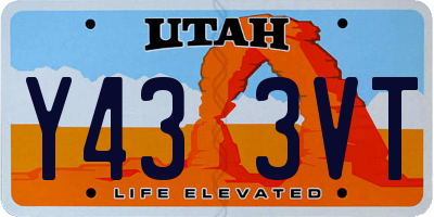 UT license plate Y433VT