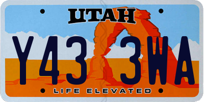 UT license plate Y433WA