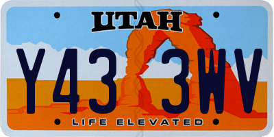 UT license plate Y433WV