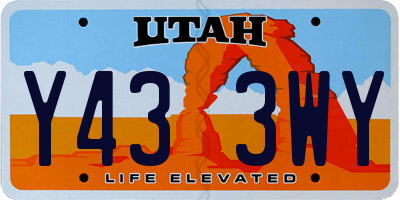 UT license plate Y433WY