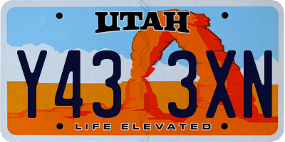 UT license plate Y433XN