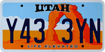 UT license plate Y433YN