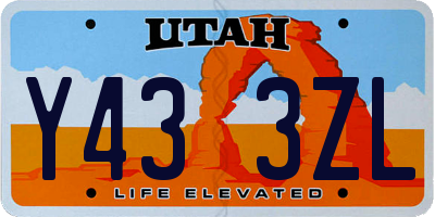 UT license plate Y433ZL