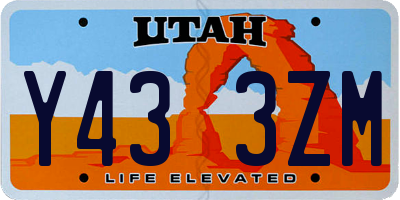 UT license plate Y433ZM