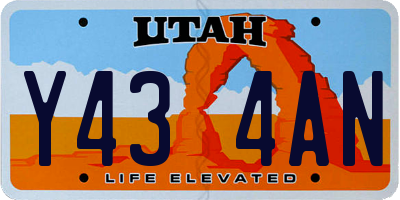 UT license plate Y434AN