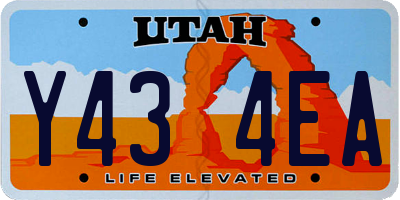 UT license plate Y434EA