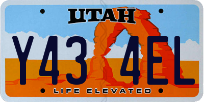 UT license plate Y434EL