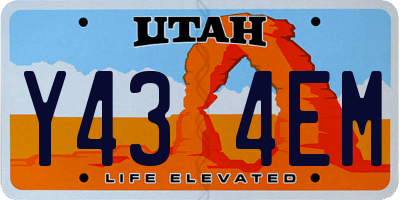 UT license plate Y434EM