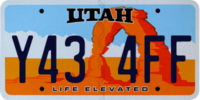UT license plate Y434FF
