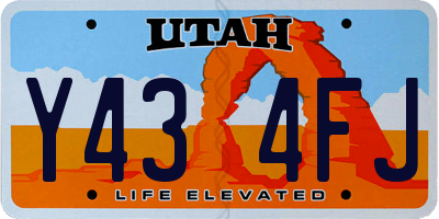 UT license plate Y434FJ
