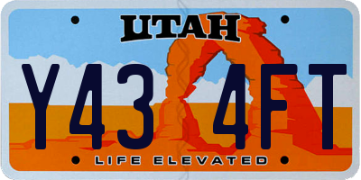 UT license plate Y434FT