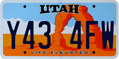 UT license plate Y434FW