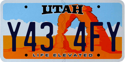 UT license plate Y434FY