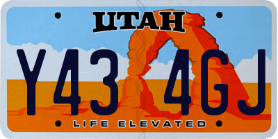 UT license plate Y434GJ