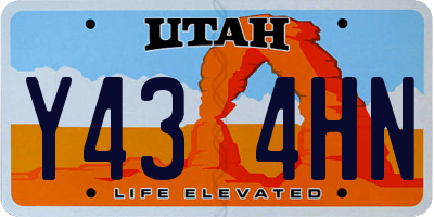 UT license plate Y434HN