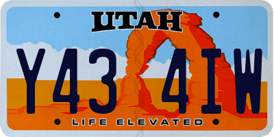 UT license plate Y434IW