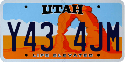 UT license plate Y434JM