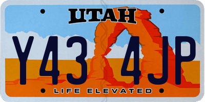 UT license plate Y434JP