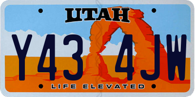 UT license plate Y434JW