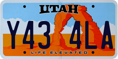 UT license plate Y434LA