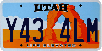 UT license plate Y434LM