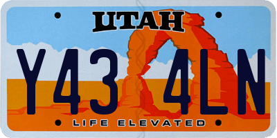 UT license plate Y434LN