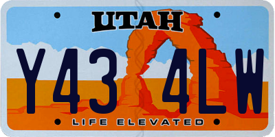 UT license plate Y434LW