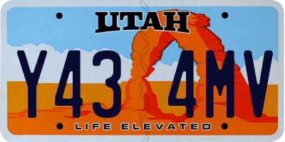 UT license plate Y434MV