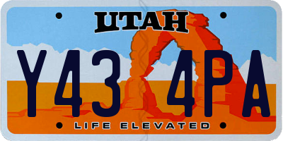 UT license plate Y434PA