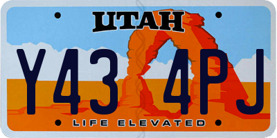 UT license plate Y434PJ