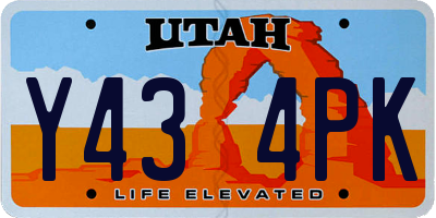UT license plate Y434PK