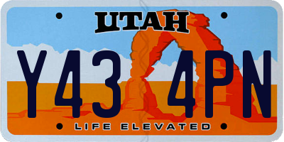 UT license plate Y434PN