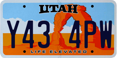 UT license plate Y434PW