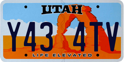 UT license plate Y434TV