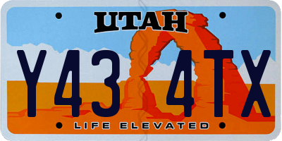 UT license plate Y434TX