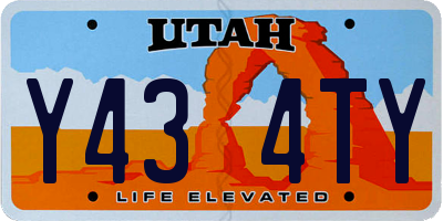 UT license plate Y434TY