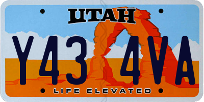 UT license plate Y434VA