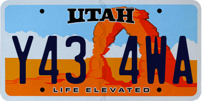 UT license plate Y434WA