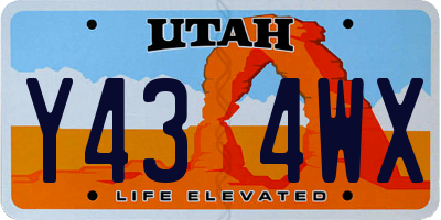 UT license plate Y434WX