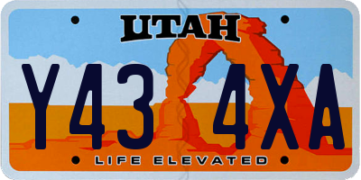 UT license plate Y434XA