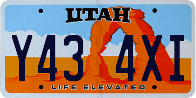 UT license plate Y434XI