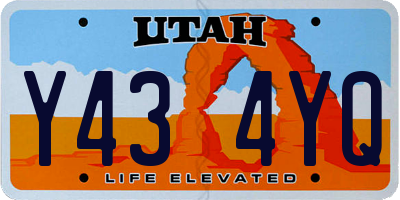 UT license plate Y434YQ